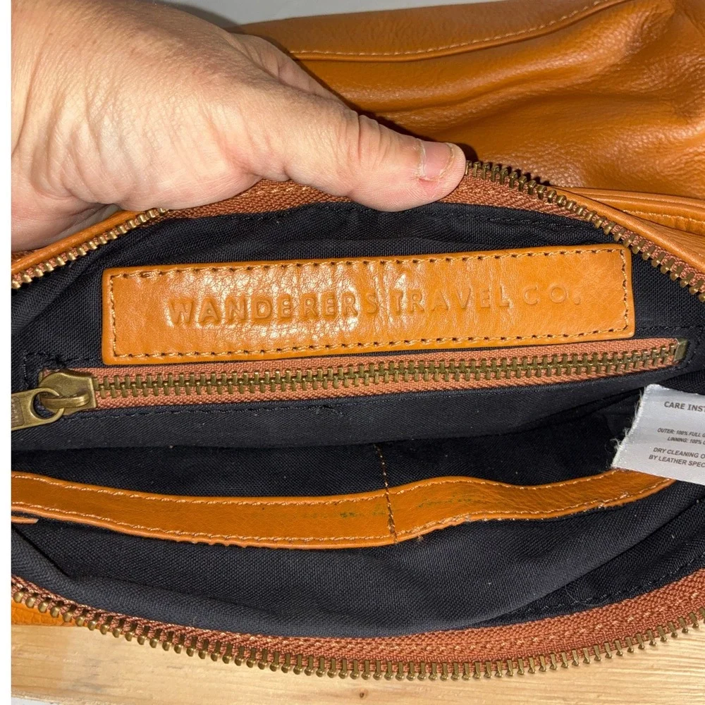 Wanderers Tan Leather Crossbody Bag - OS - Full Grain Travel Boho Classic